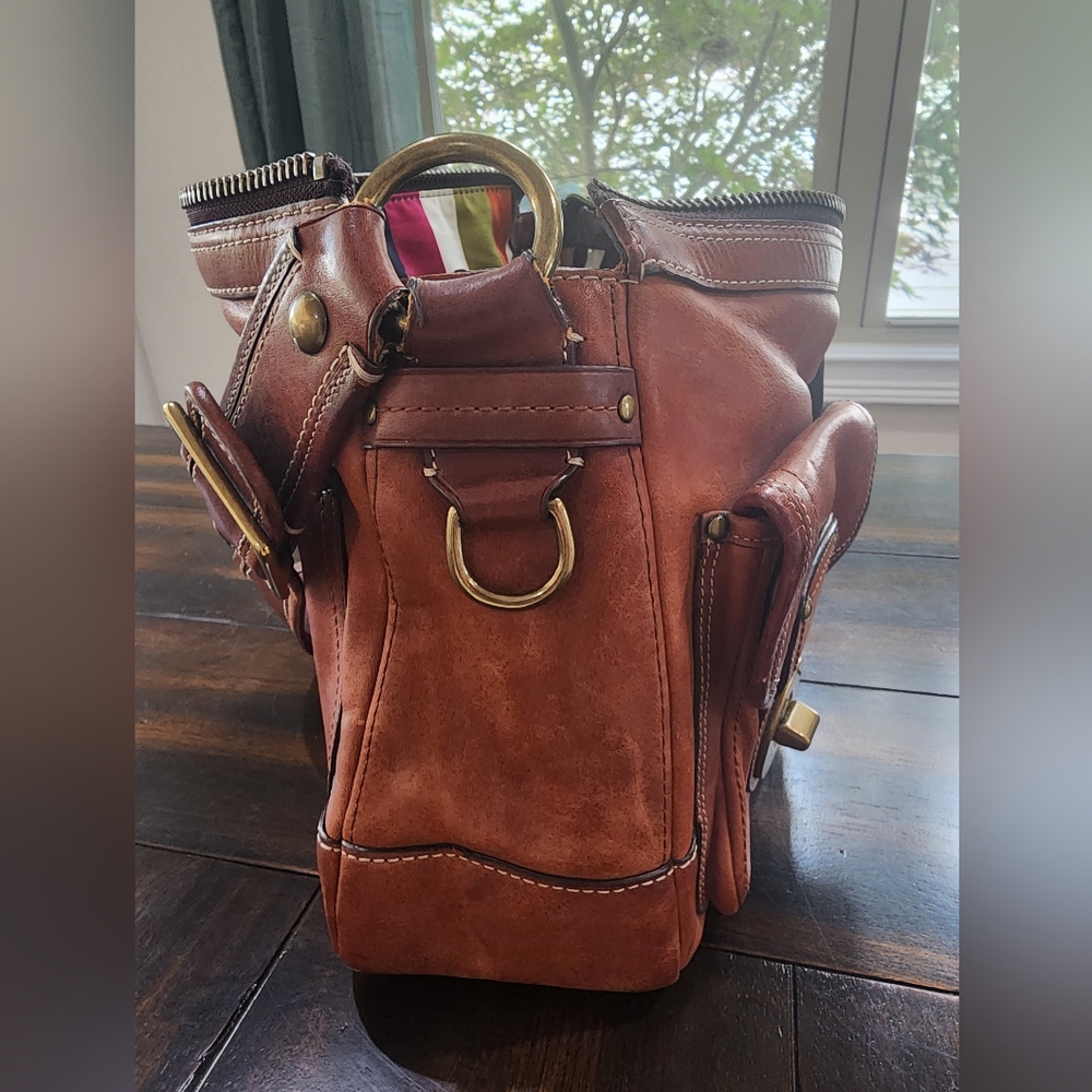 Coach Two-Tone Brown Leather Shoulder Bag - Picture 4 of 14